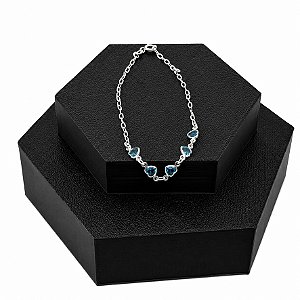 Pulseira Coração Azul