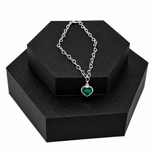 Pulseira Coração Verde