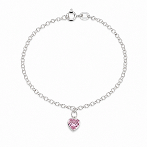 Pulseira Coração Rosa