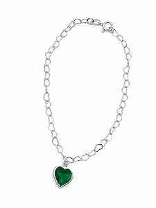 Pulseira Coração Verde