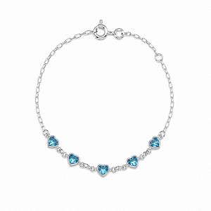 Pulseira Corações Azuis