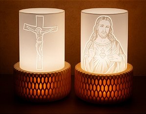 Porta Velas Jesus na Cruz