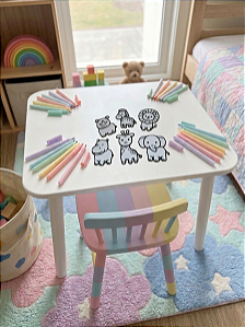 Kit de Plaquinhas para Colorir Bichinhos da Savana - 3d Lavável