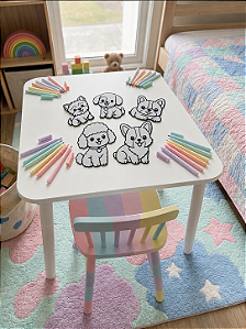 Kit de Plaquinhas para Colorir Cachorrinhos 1 - 3d Lavável