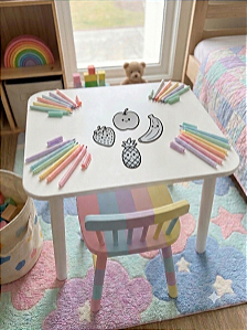 Kit de Plaquinhas para Colorir Frutinhas Alegres - 3d Lavável