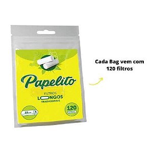 Filtro Papelito Tradicional Longo Bag com 120 Filtros