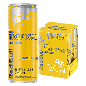 Pack 4un Energético Red Bull Tropical Edition Lata 250ml