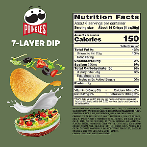 Batata Pringles 7-Layer Dip Importada 158g