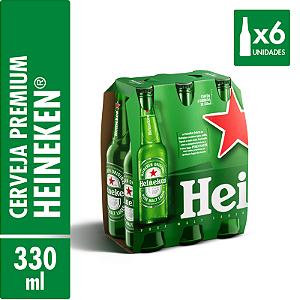 Pack 6un Cerveja Heineken Long Neck 330ml