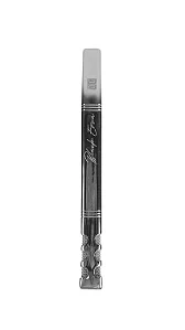 Bomba de Tereré Black Erva V6 Inox Polida Lisa c/ Tela 19cm