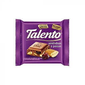 Chocolate Talento Mini Amendoas e Passas 25g