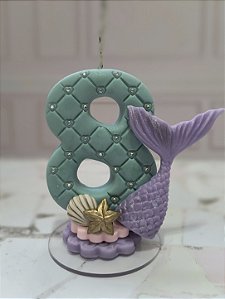 Vela Sereia Minimalista em Biscuit
