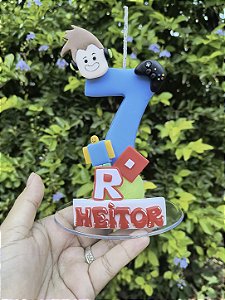Vela Personalizada Roblox em Biscuit