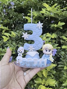 Vela Personalizada Frozen Elza Biscuit