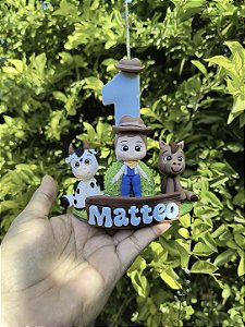 Vela em Biscuit Mini Fazenda Personalizada