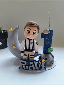 Topo de Bolo Mundo da Lua Personalizado