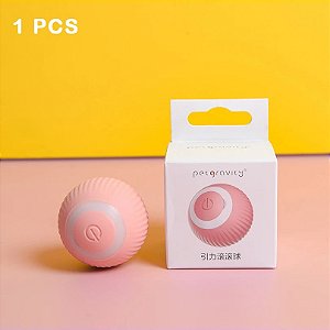 Bolinha automática para gatos carregamento USB - Rosa