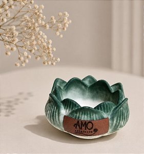 Flor de Lótus – Marmorizado Verde e Branco