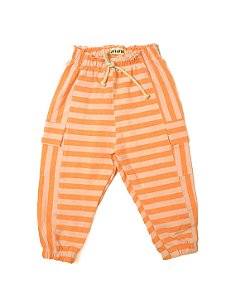 Calça Jogger - Listras Laranja