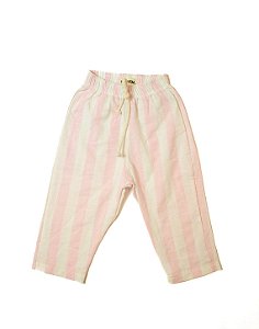 Calça Reta - Listras Rosa Bebê