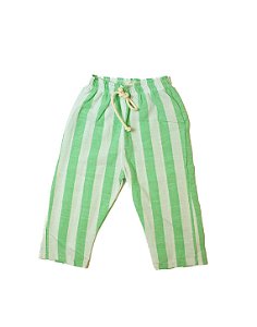 Calça Reta - Listras Verde