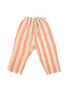 Calça Reta - Listras Rosa Goiaba