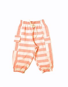 Calça Jogger - Listras Rosa Goiaba