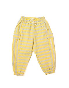 Calça Jogger - Listras Amarelo e Cinza