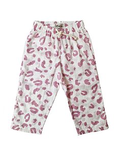 Calça Reta - Oncinha Rosa