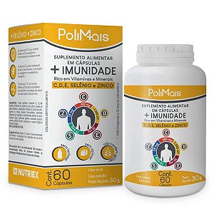 Polimais + Imunidade Vitaminas CDESZ Suplemento Alimentar Com 60 Cápsulas Nutriex