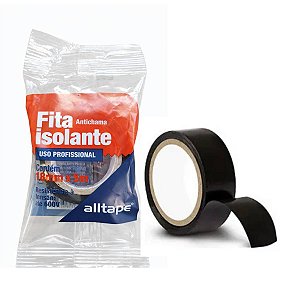 Fita Isolante Preta 18mm x 5m Alltape SK130 Antichama Uso Profissional Alta Aderência
