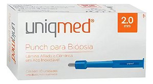 Punch Para Biopsia 2.0MM Caixa C/ 10 Unidades UNIQMED