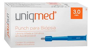 Punch Para Biopsia 3.0MM Caixa C/ 10 Unidades UNIQMED