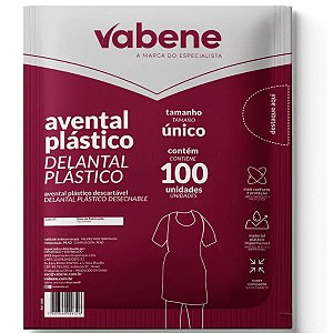 Avental Plástico Descartável Vabene C/ 100 Unidades Branco