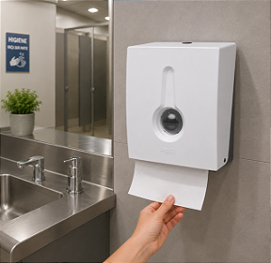 Dispenser Para Papel Toalha Interfolhado Suporte de Parede Branco Superpro