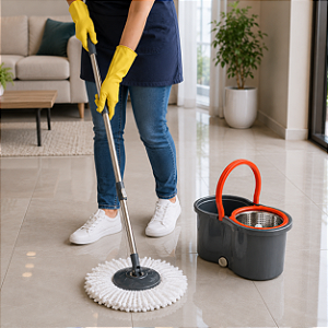 Mop Giratório Com Cesto em Inox Reforçado 12 Litros Qualidade Superpro