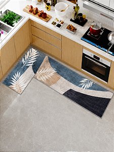 Kit 2 Tapetes de Cozinha Antiderrapante Estampa DELICIOUS MOMENT 100% Poliester
