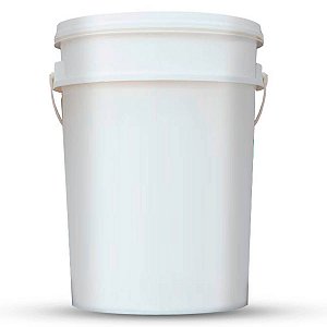 Balde 24 Litros Branco Atóxico Alimentício c/ Tampa Lacre Hermética e Alça Plástica
