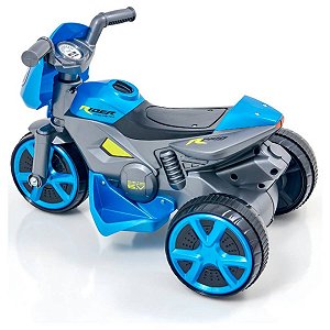 Moto Elétrica Infantil Rider Azul 6V com Carregador Bivolt