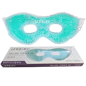 Máscara Térmica Gel Verde para os Olhos Uso Frio e Quente Uniqcare
