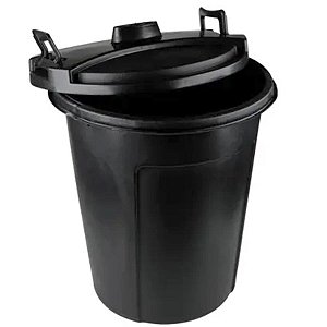 Cesto Grande 60 Litros Preto Multiuso Com Tampa E Trava 3UD