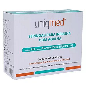 1,0ML 6MM X 31G BLISTER SERINGAS PARA INSULINA UNIQMED
