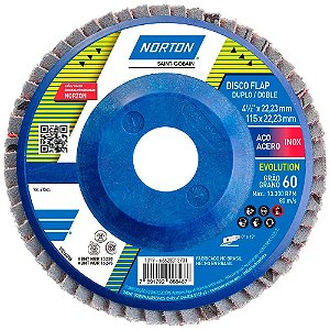 FLAP PLASTICO R822 EVOLUTION 115X22 P0060 CX10 NORTON