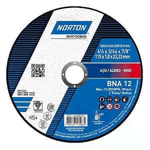 DISCO CORTE BNA12 115X1.0X22.23 NORTON