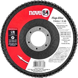 FLAP DISC CONICO 4.1/2 G 60 (C.FIBRA) NOVE54