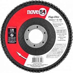 FLAP DISC CONICO 4.1/2 G120 (C.FIBRA) NOVE54