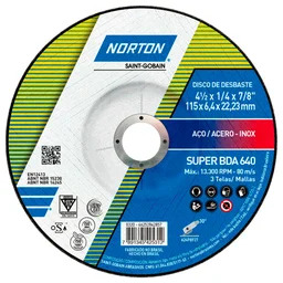 DISCO DESBASTE SUPER BDA640 115X6.4X22.23 NORTON