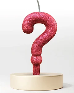 Vela Glitter Rosa números de 0 a 9 e ?