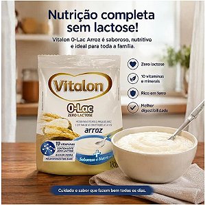 Mingau Zero Lactose 0-lac Arroz 180g Com 10 Vitamina E Ferro