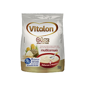 Mingau Multicereais Zero Lactose Vitalon O-Lac 180g com 10 Vitaminas